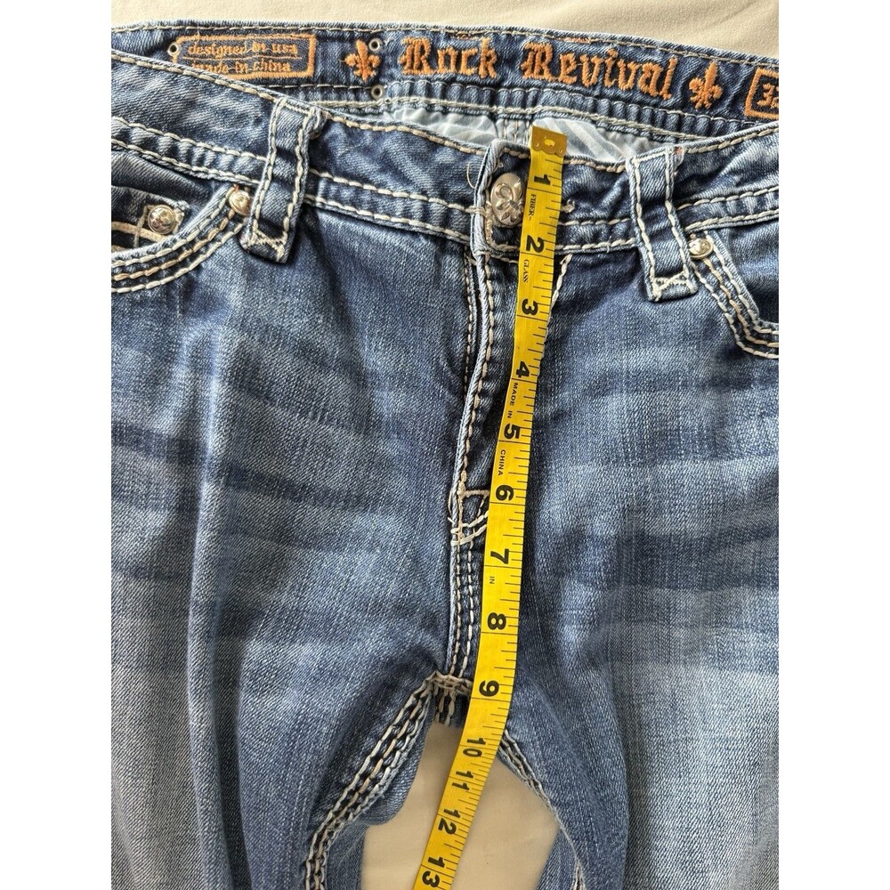 Rock Revival Women's Size 32 Bootcut, Easy Boot Thick Stitch Bling Embellished. - Picture 12 of 16